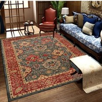 VIKAMA Vintage Persian Style Living Room Carpet Machine Washable Washable Floor Mat Light and Comfortable Bedroom Bedside Rugs