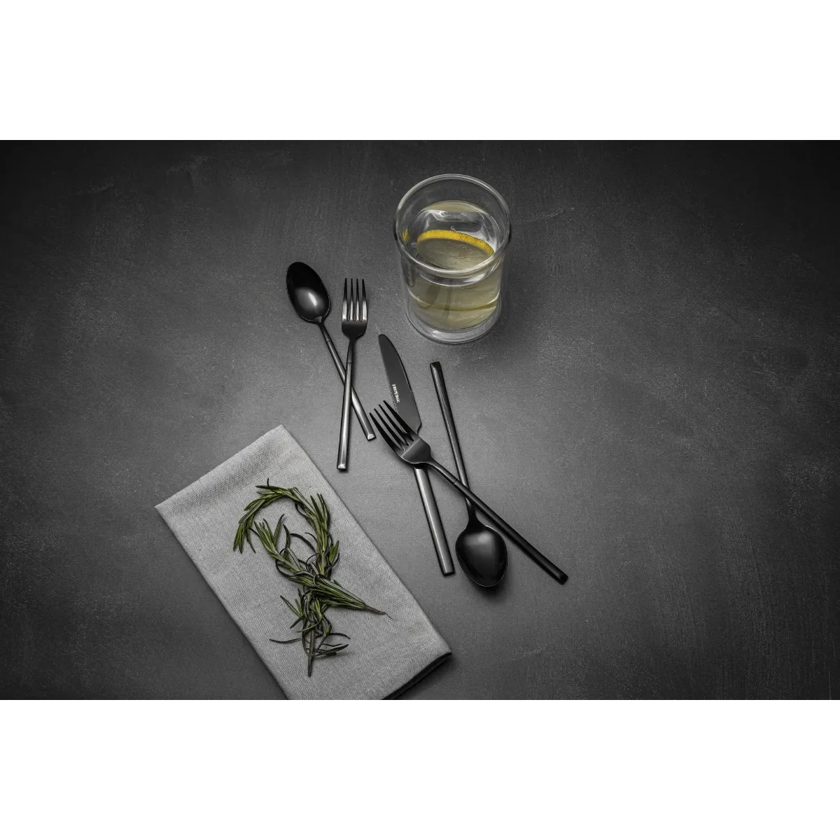 ブラックステンレス鋼カトラリーセット、4人用20点セット、食器洗い機対応、変色なし、モダンなカトラリー、家庭用ダイニング