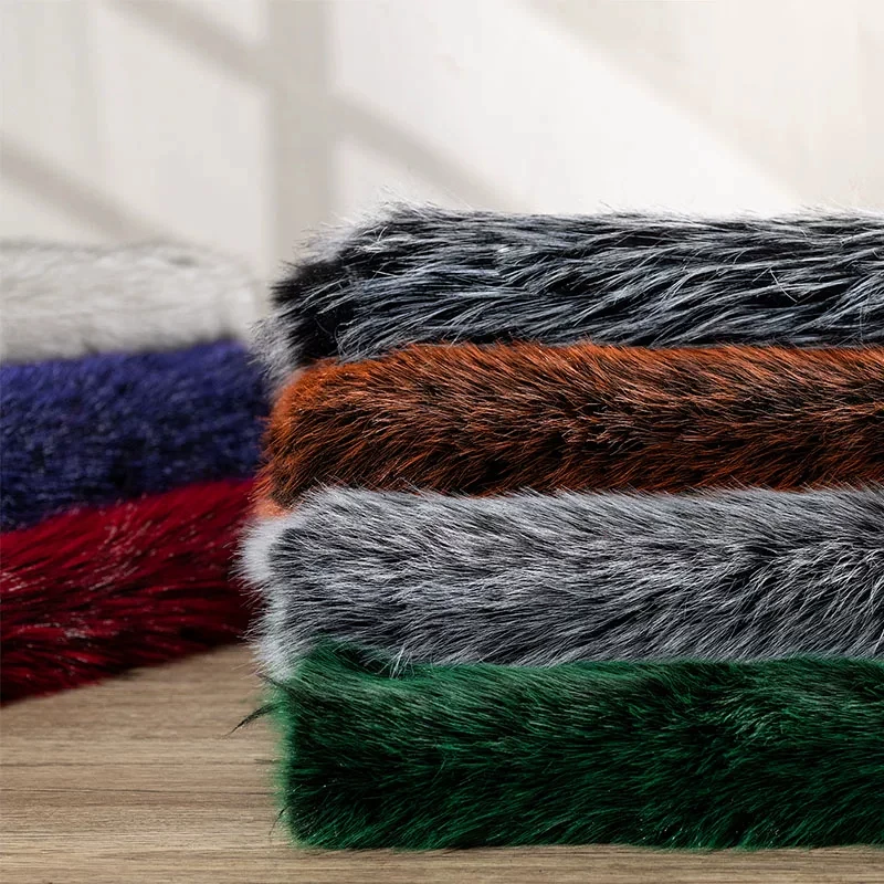 50x180cm Faux Raccoon Fur Fabric Fluffy Plush Sewing Cloth for DIY Winter Scarf Fur Jacket Stage Fursuit Costume Carpet Garment