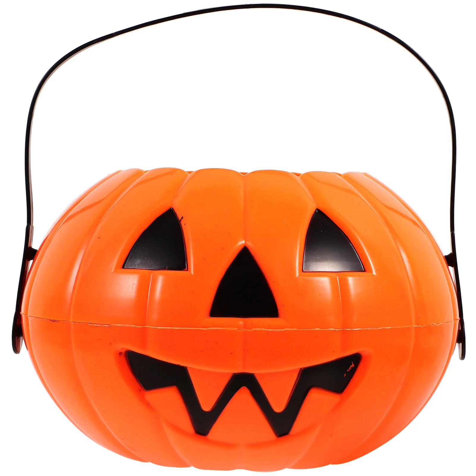 Halloween Pumpkin Bucket Buckets Foldable Children Candy Holder Plastic Pail Props for Kids