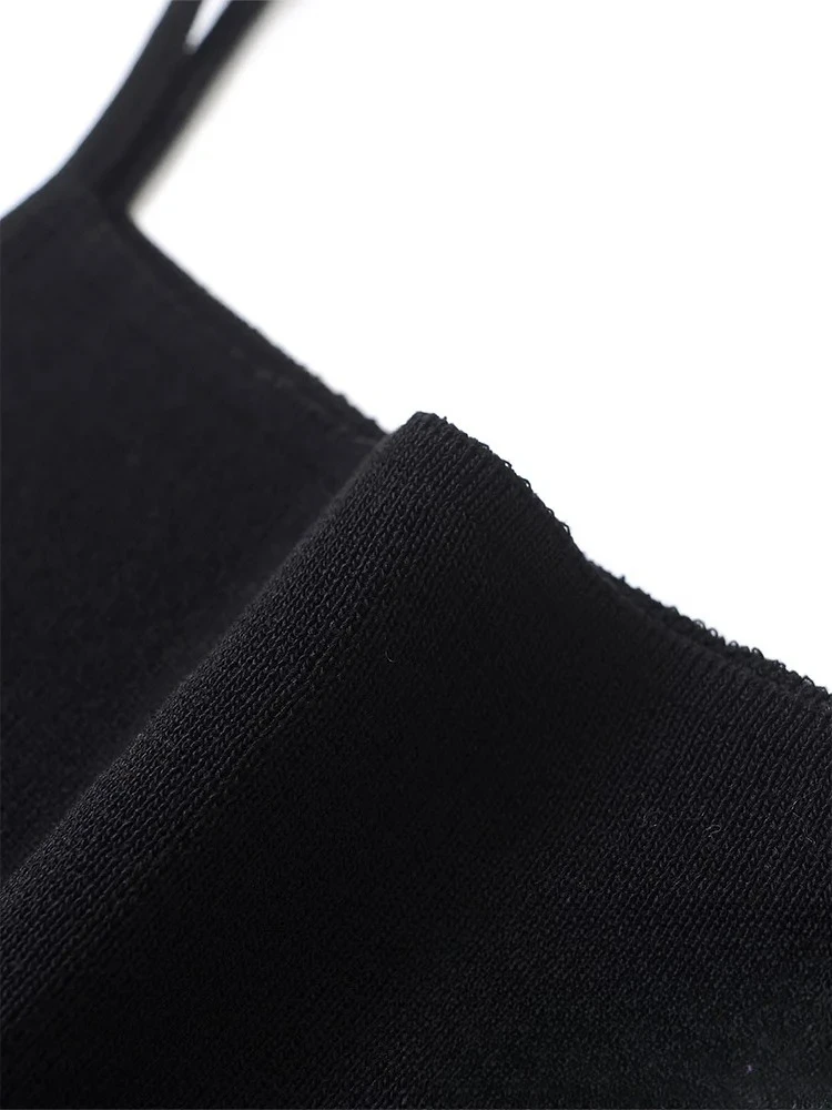 KONDALA Sexy Chic Women Dress Black Solid Cami Sleeveless Mini Vestidos New Fashion 2025 Autumn Party Short Sheath Dress