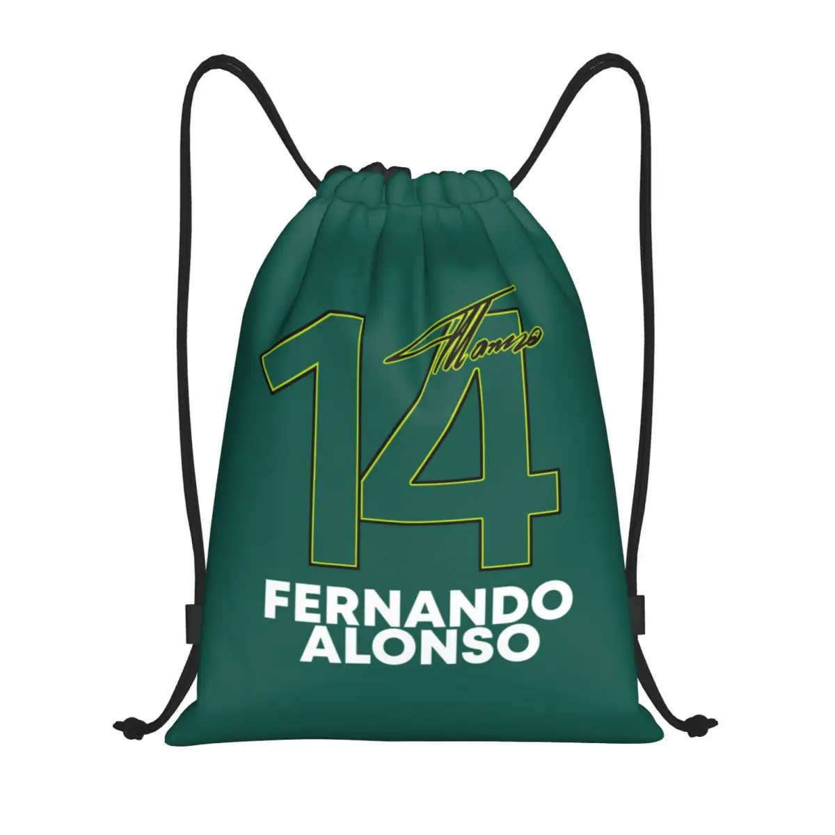 Custom Alonso Motor Racing Drawstring Bag Women Men Portable Sports Gym Sackpack Fernando Number 14 Shopping Backpacks