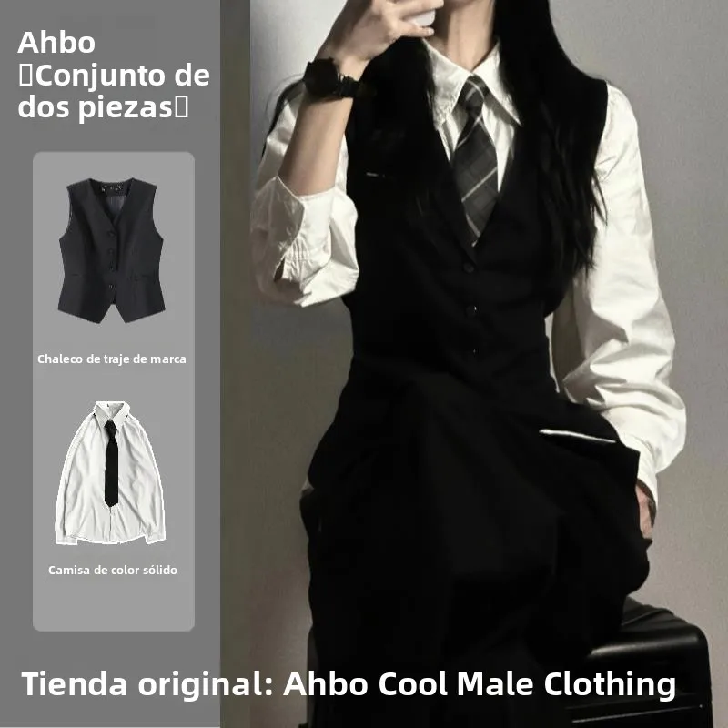 Traje de chaleco negro para hombre, corte ajustado, para primavera y otoño, sensación de alta gama, ropa exterior para ceremo...
