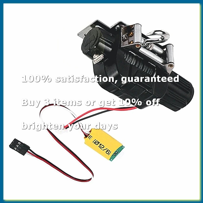 Metal Automatic Winch with 3CH Control Line for 1/10 RC Crawler Car Axial SCX10 TRX4 Upgrade Parts Accessories