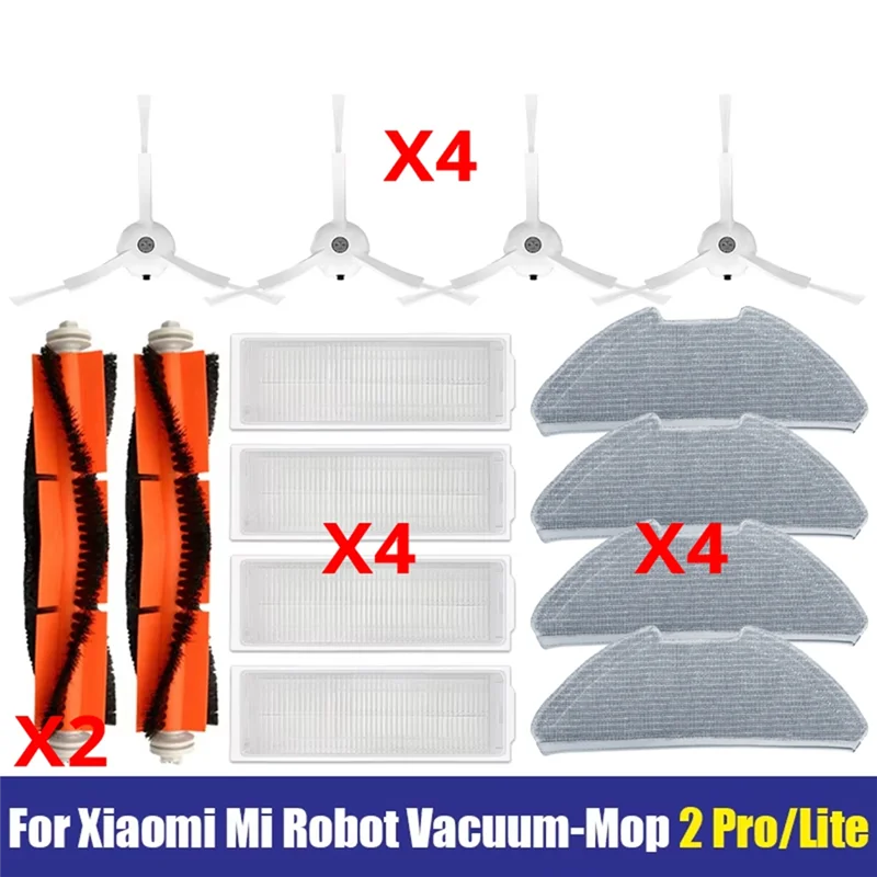 【Berserk】для Xiaomi Mijia Robot 2 Pro Lite Hepa-фильтр, основная боковая щетка, аксессуары для пылесоса