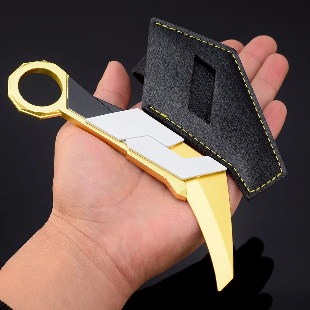 Valo Game périphérique violet et or Frenzy couteau à griffes étui en cuir pliant Version armes modèle AllMetal Cos accessoire affichage cadeau