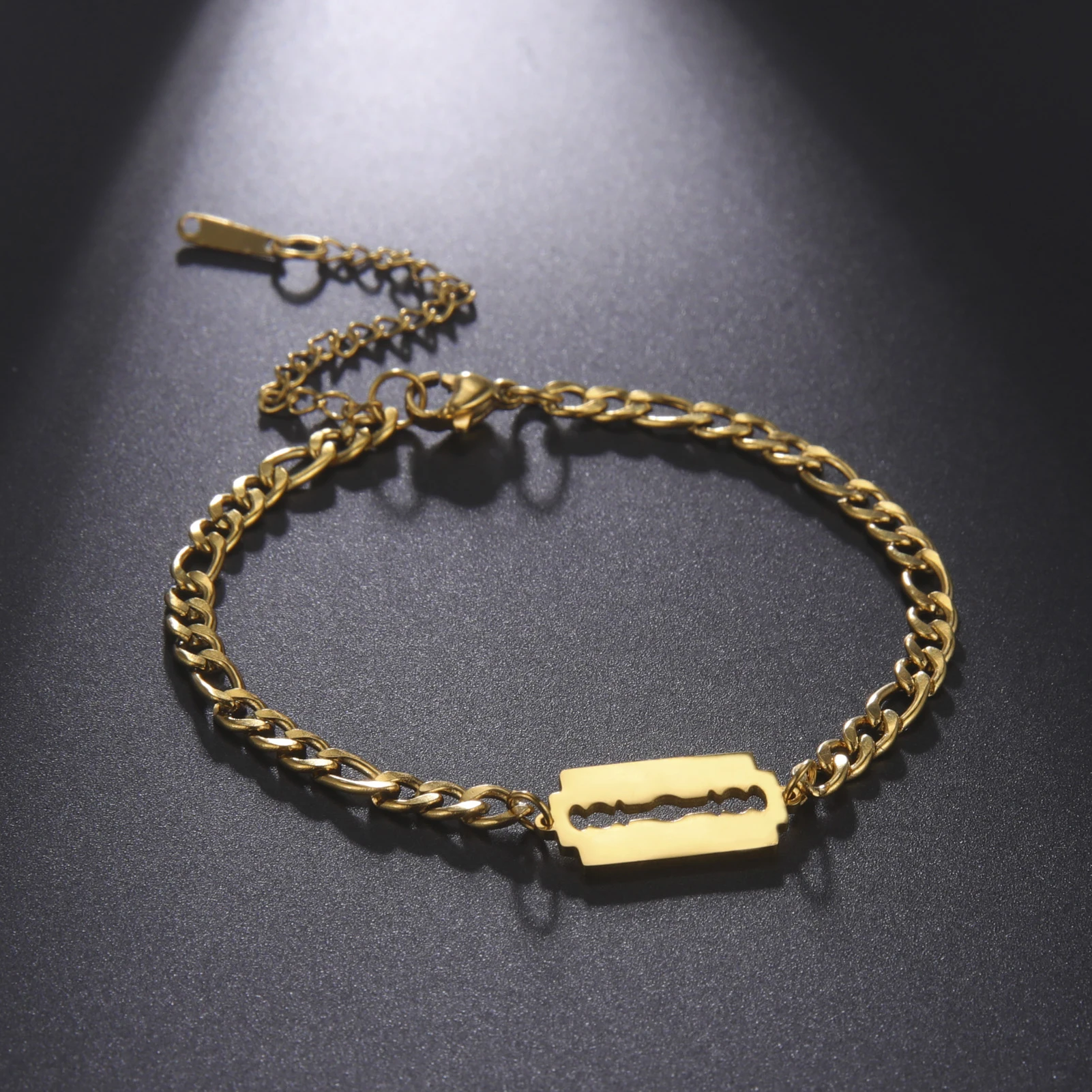 My Shape Punk Razor Blade Stainless Steel Bracelets For Men Women