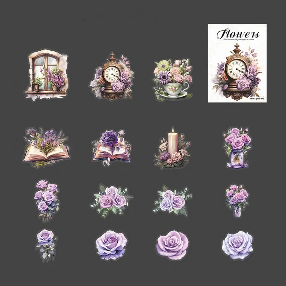مجموعة من 30 ملصق زهور ، ملصقات زهور ، سلسلة الفصول الأربعة ، مقاومة للماء ، للفتيات المراهقات ، لابتوب ، هاتف ، لوح تزلج ، سجل قصاصات