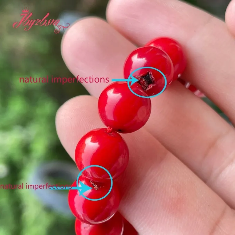 Free Shipping Natural Red Coral Smooth Round Stone Beads Loose For DIY Necklace Bracelets Jewelry Making Strand 35CM 2/3/4/6/8MM