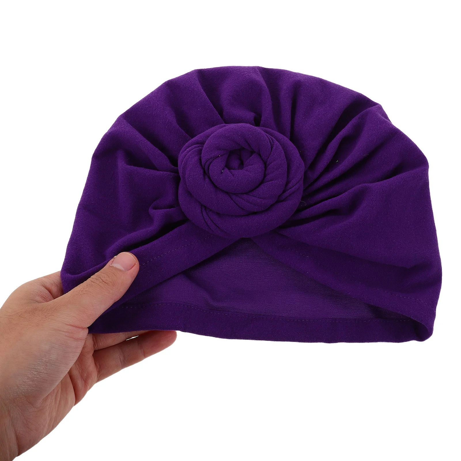 

Women'S Turban Hat Purple African Pattern Headwrap Stretchy Hair Protection Hooded Scarf For Casual Wear Festivals