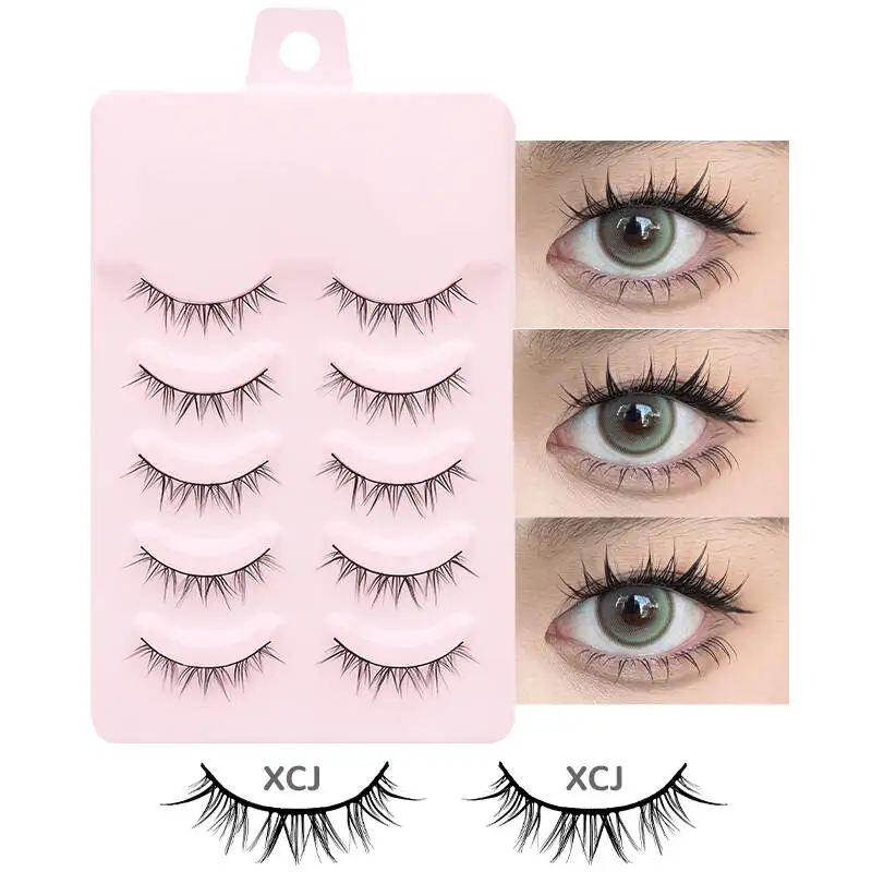 DINGSEN 5 Paar Manga-Wimpern, Augen-Wimpern, weiche, natürliche lange Wimpern, künstliche Wimpern, Anime-Wispy-Streifen, falsche Wimpern, Make-up – Detail 37