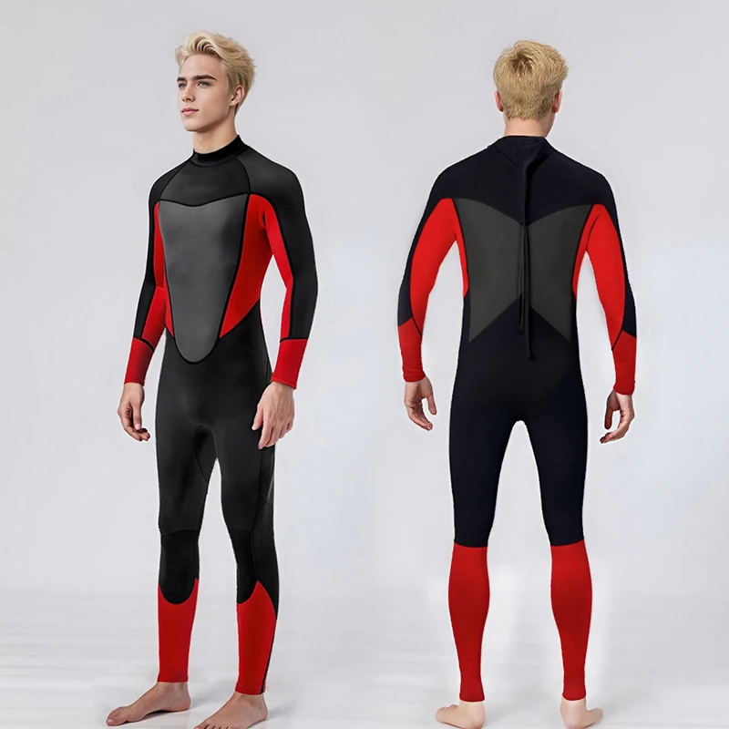 

STLF 3MM Thick and Warm One-piece Black and Red Men's and Women's Universal Surfing Suit, Cold Proof and Snorkeling Wet Suit