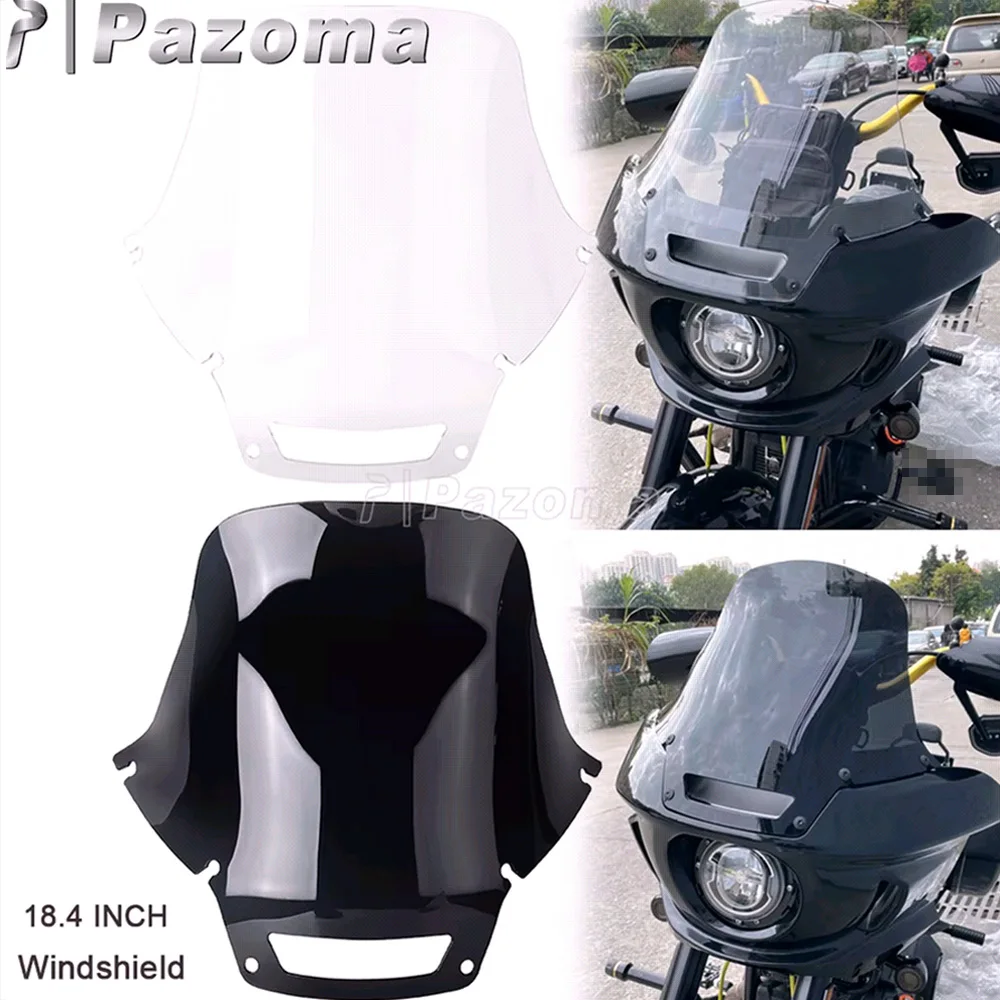 14.4 & 18.4 inch Motorcycle Fairing Windscreen Windshield Deflector Cover For Harley Softail Low Rider ST 117 FXLRST FXRST 22-24