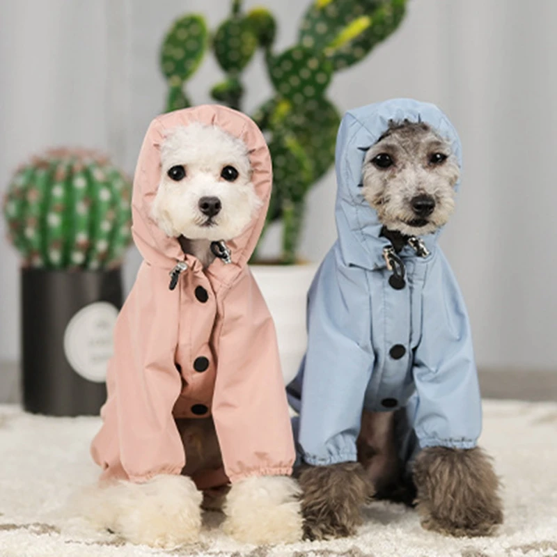 Waterproof Dog Clothes Reflective Dog Raincoat Soft Impermeable Polyester Jacket for Small Dogs Pet Puppy Outfits Raincoat S~XXL