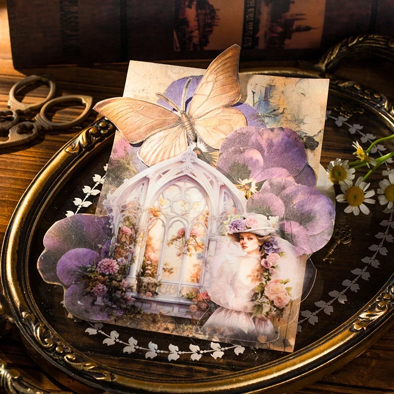 Dream Castle Retro Simulation Notebooks, Scrapbook Material, Handbook Notepad, Memo Handwriting Material, 178x115mm, 30 pcs