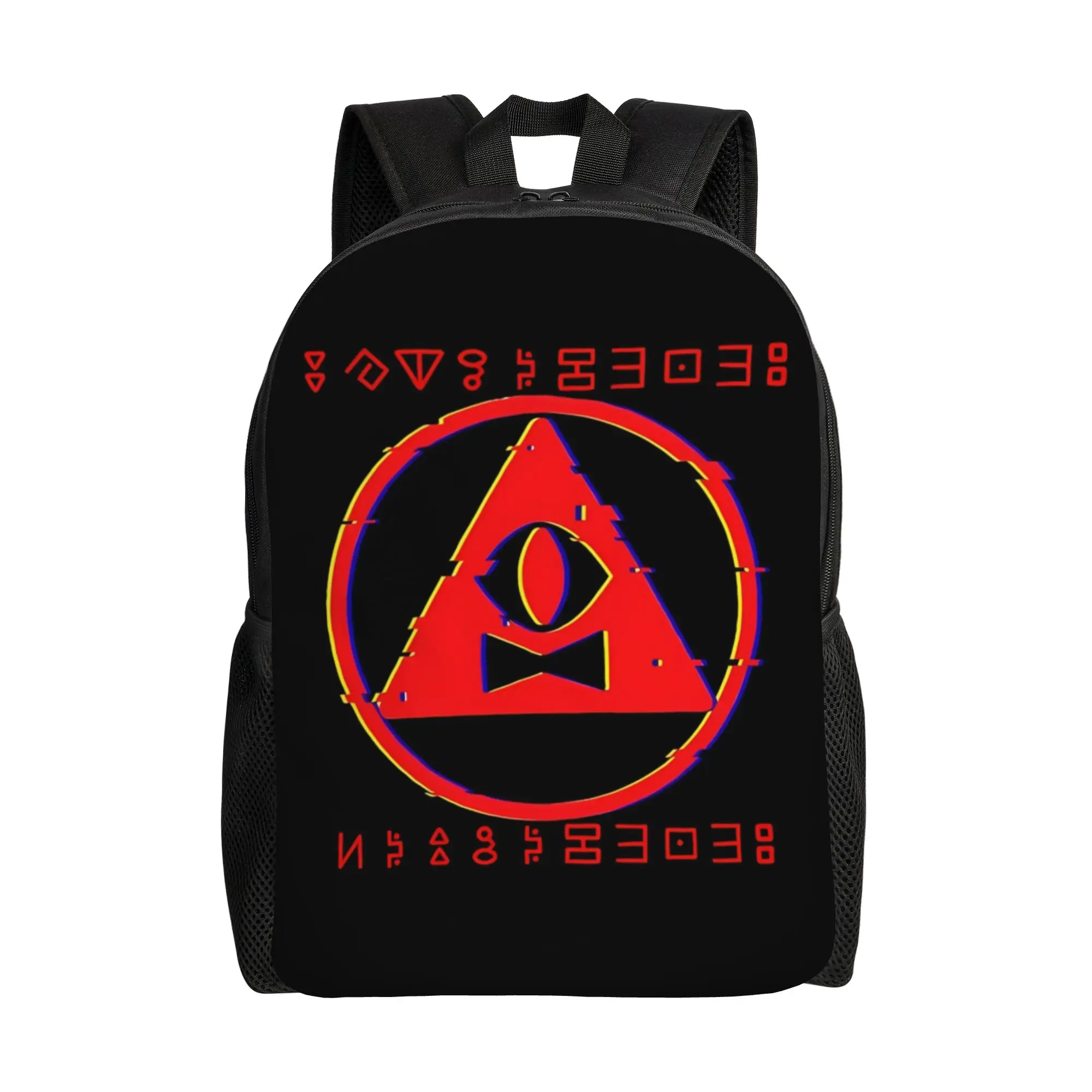 

Back to school season Glitched Bill Cipher Emblem Knapsack Gravity Falls Office Staff Casual Backpack