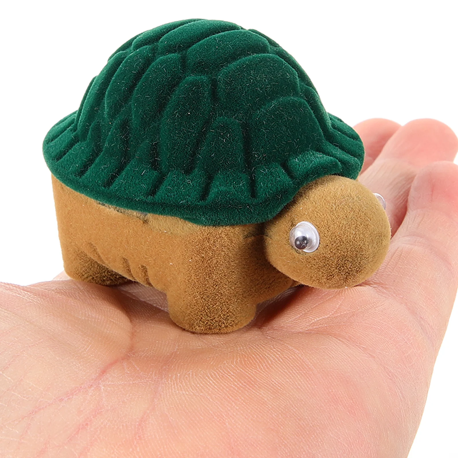 Velvet Turtle Jewelry Box Green Lightweight Portable Storage Case for Rings Necklaces Earrings Bracelets Cute Compact Gift