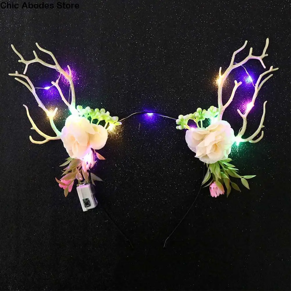 

Style Hair Accessories Party Decorations Festival Decoration Glowing Headband Women Hair Wear Fairy Deer Ear Elk Ears Headband