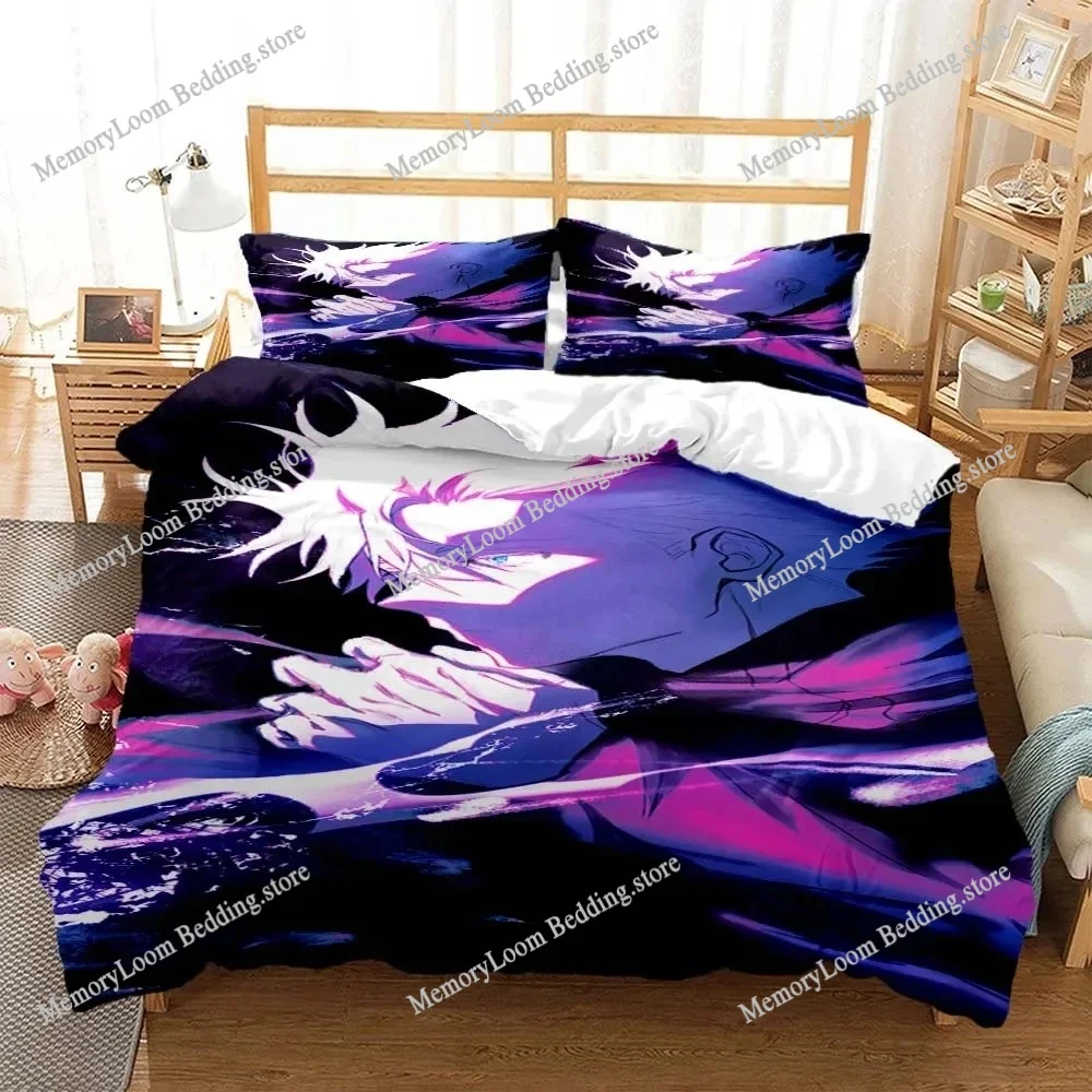 

Jujutsu Kaisen Gojo Satoru Fun Cartoon Poster Sheets Quilt Covers Bedding Dormitory Soft Warm Cozy Breathable Bed Sheet Set