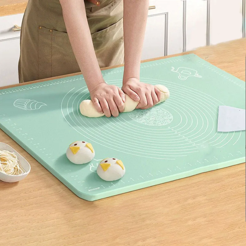 

Silicone Pad Kneading Pad with Scale Meter Pastry Fondant Mat Kitchen Baking Special Silicone Mat 40x50CM Non Stick, Non Slip