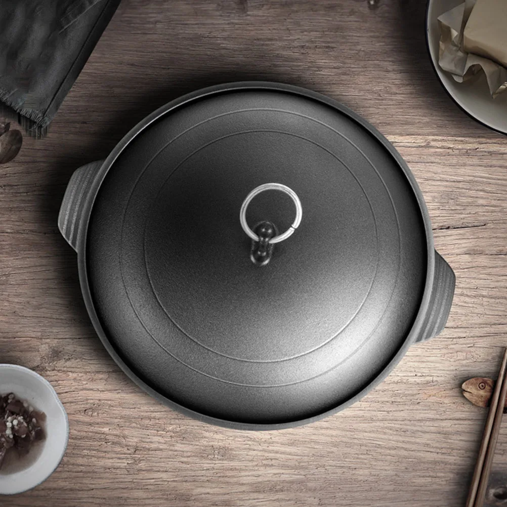 

1Pcs Cast Iron Stew Pot Nonstick for Braised Chicken Rice Cooking Household Casserole Heat Insulation Handle