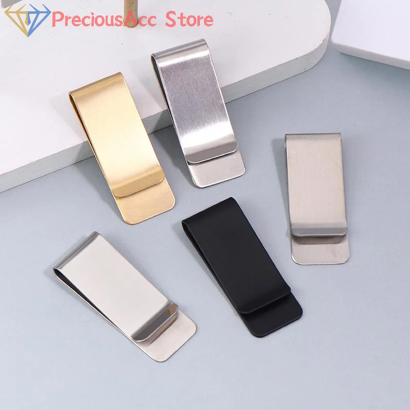 5 pezzi borsa da uomo porta biglietti da visita portafoglio morsetto per contanti semplice fermasoldi in metallo sottile clip per biglietti da visita multifunzionali portatili