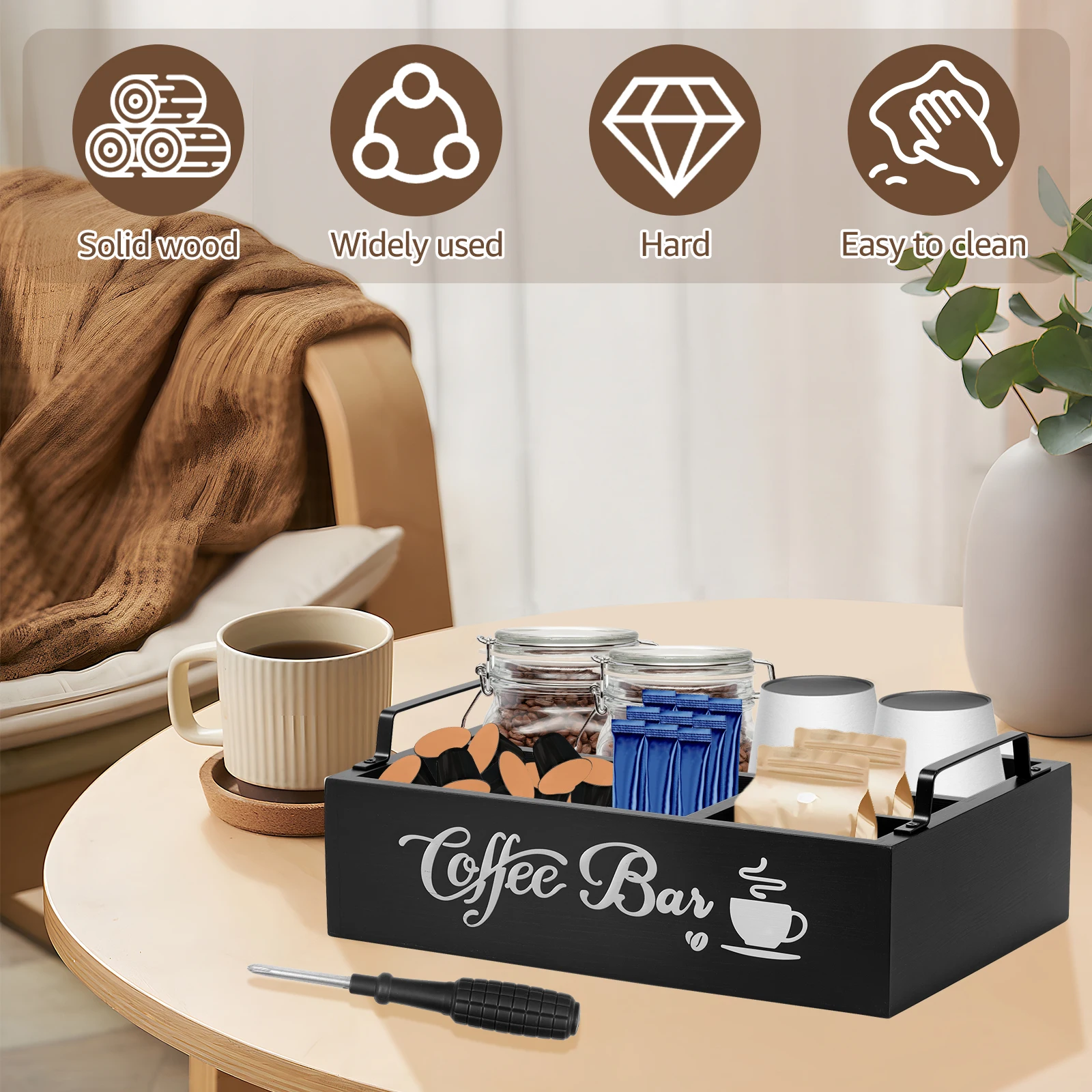 Wooden Coffee Rack Portable De - Coffee Tea Beans 리뷰 및 가격