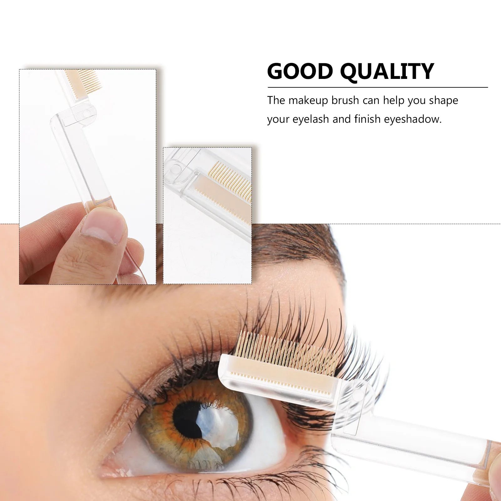 

2pcs Eyebrow Comb Foldable Eyelash Brush Makeup Tool Shaping Separator Durable PC Material Travel Size Practical Elastic