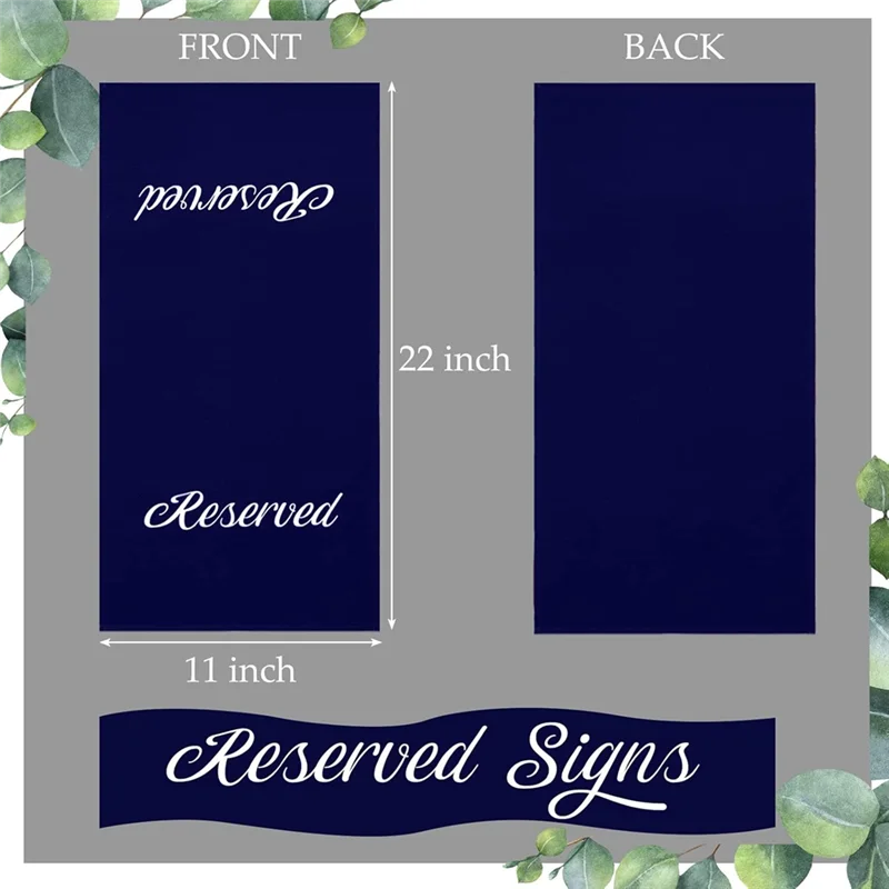 

AB66-12 Pieces Reserved Seating Signs For Chairs 22 Inch Reserved Signs For Church Pews Cloth Placeholder For Restaurant