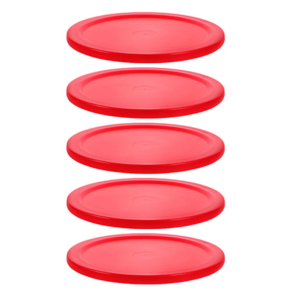 

5pcs Red 2 Inch Mini Air Hockey Pucks Portable Compact Design for Home Office Travel Family Fun Table Top Desk Accessories
