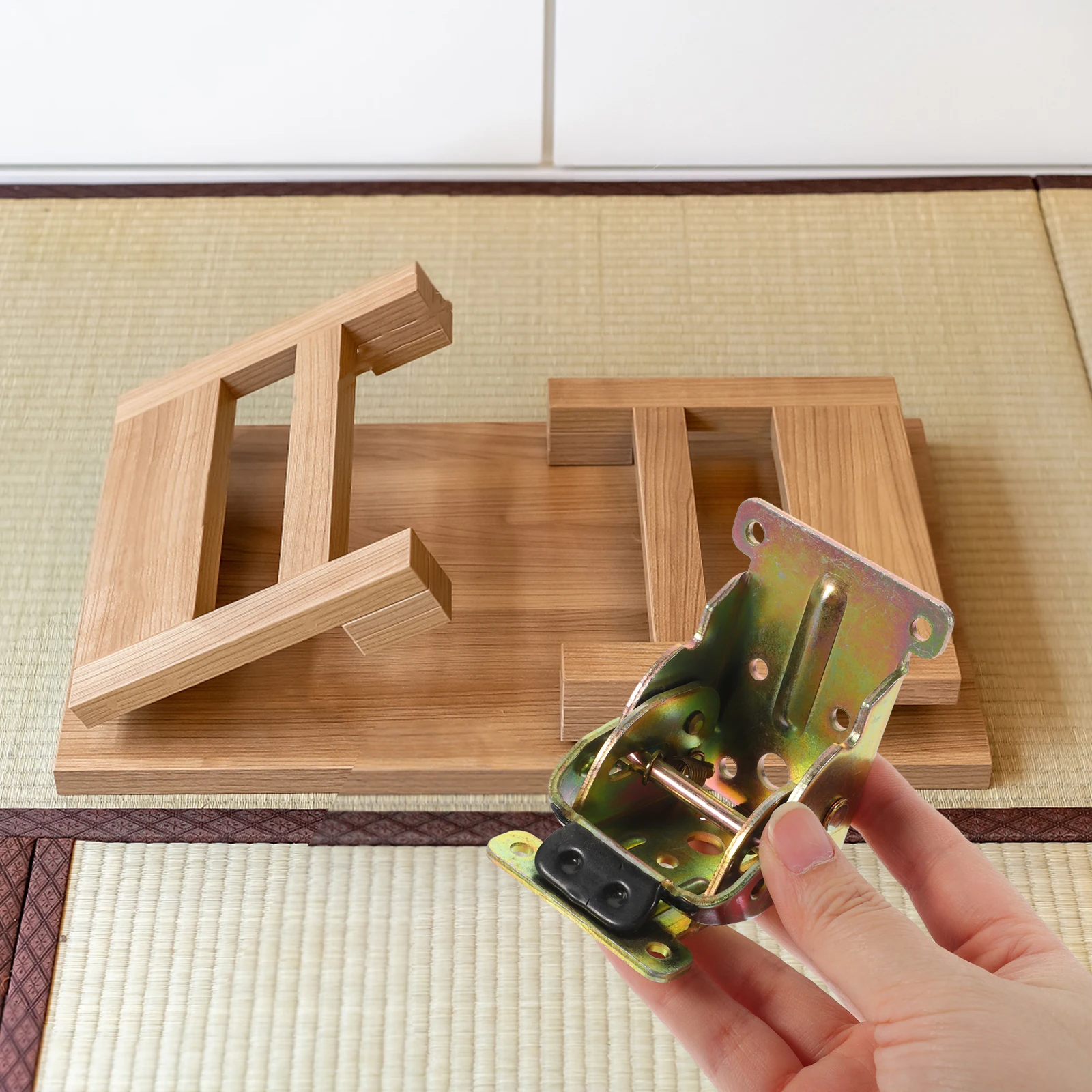 

2pcs 90 Degree Folding Hinges Heavy Duty Table Chair Legs Brackets Metal Smooth Connection DIY Furniture Foldable