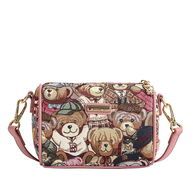 17*12*10cm Bear Luxury Women\'s hand Bag Designer Crossbody Shoulder Purses Handbag Women Clutch Travel Tote Bag