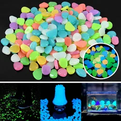 50/100Pcs Colorful Gravel Sand Rocks Glow in The Dark Stones Luminous Pebbles for Outdoor Yard Fish Tank Garden Decor Supplies