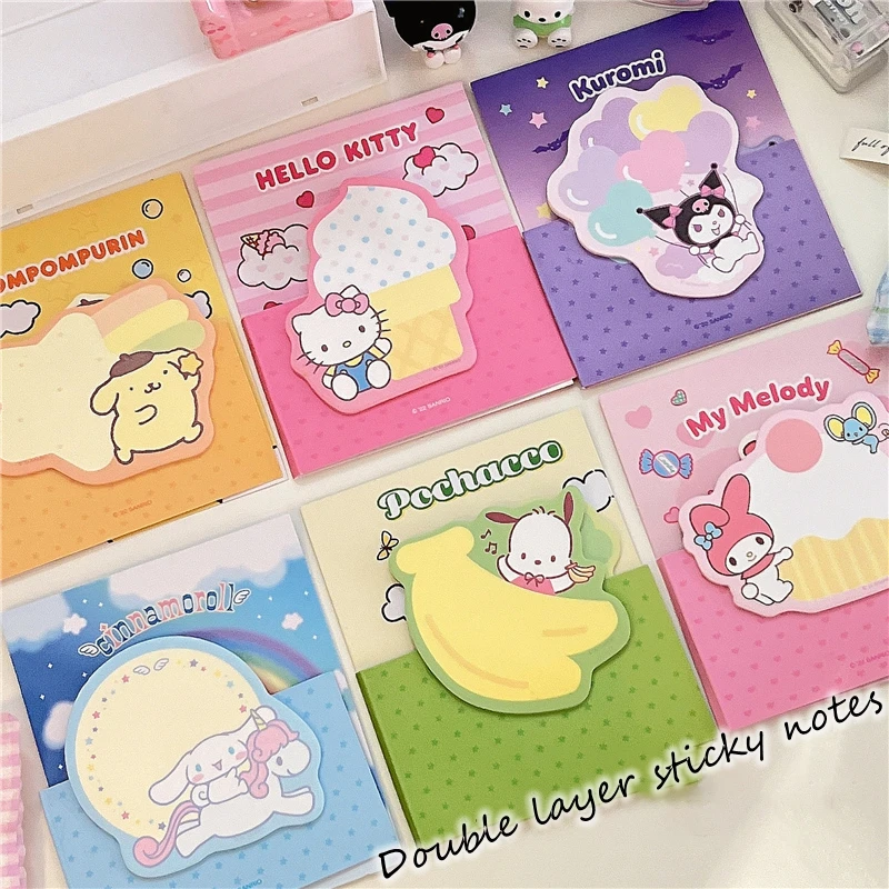 60 Pages Cute Cartoon Memo Pad Scrapbooking Journal Collage DIY Sticky Notes Student Leave Message Notepad Kawaii Stationery