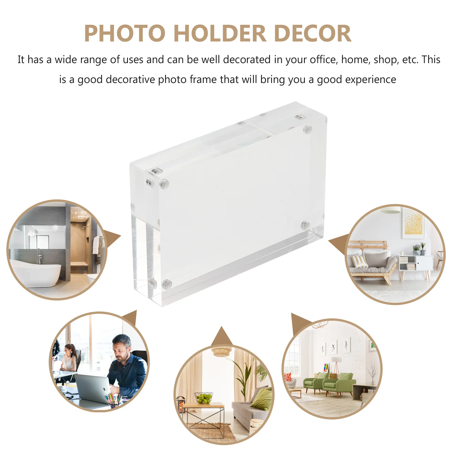 

2pcs Magnetic Photo Frame Clear Acrylic Decorative Holder For Home Office Desk Display Simple Multipurpose Wall Mountable