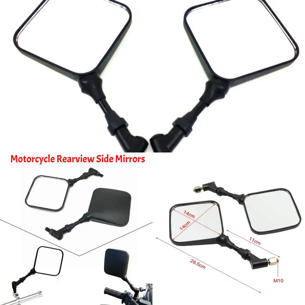 Dirt universal atv bicicleta moto espelhos scooter 10mm espelhos retrovisores rotativo e ângulo ajustável espelho lateral