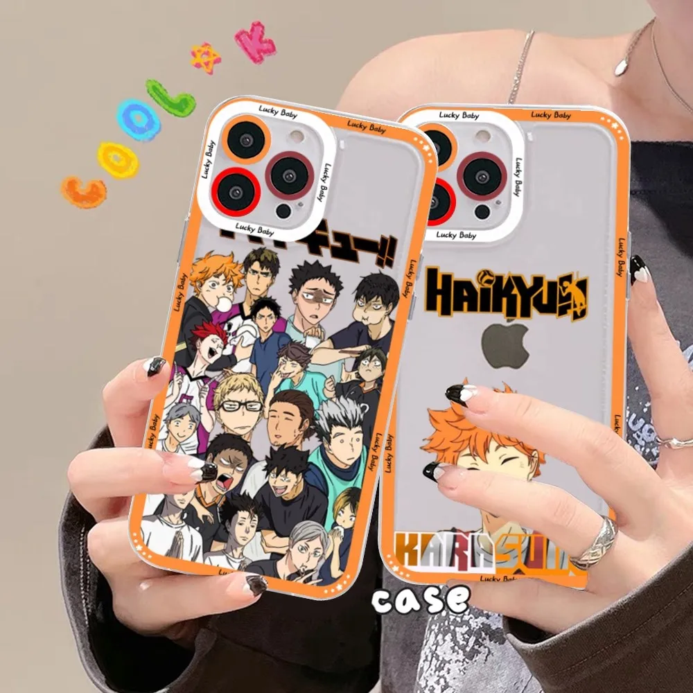 Anime Volleyball Boy Haikyuu Phone Case For iPhone 15 11 12 13 14 Mini Pro Max XR X XS TPU Clear Case