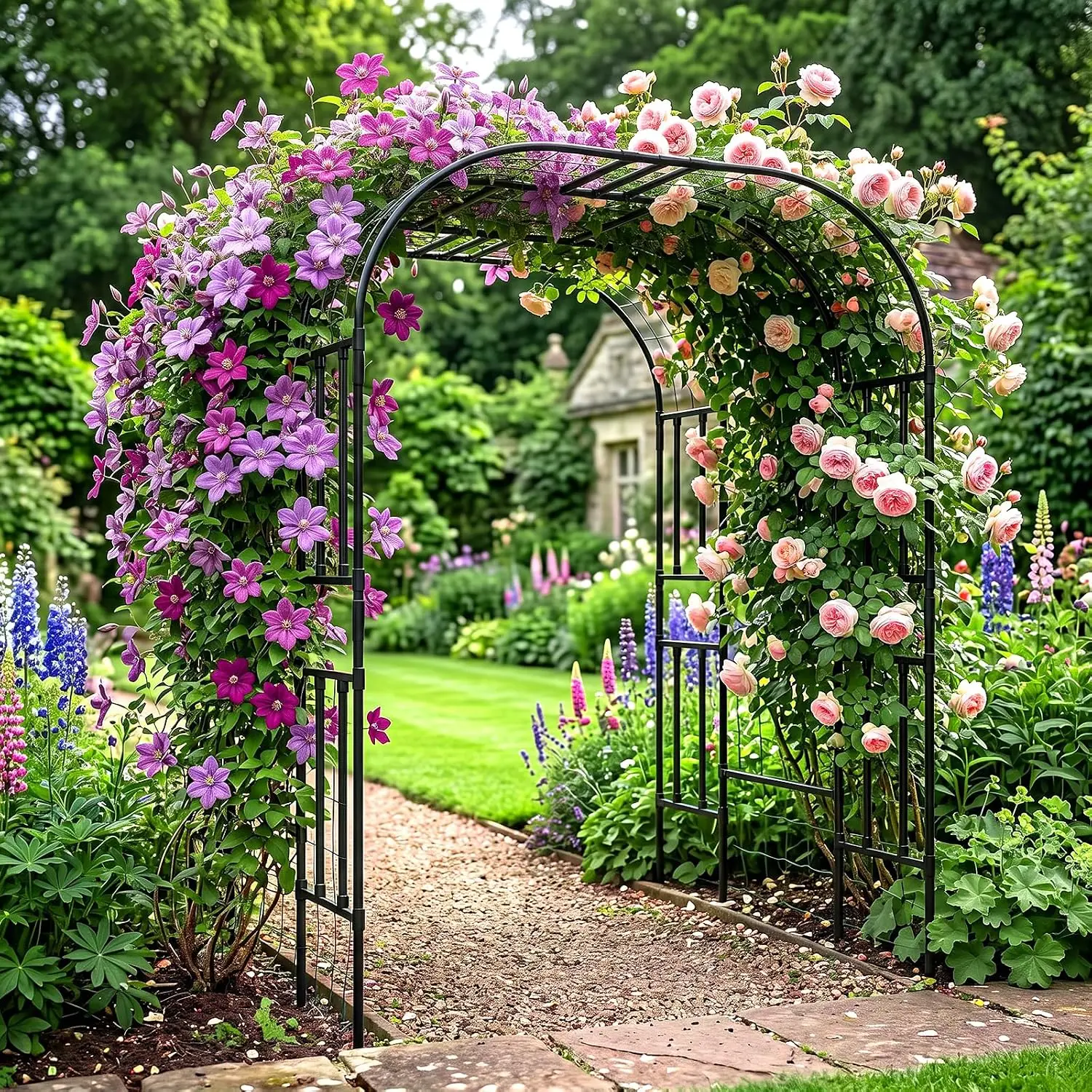 87in H Tall Garden Arch Trellis for Climbing Plants Outdoor, Customized 4