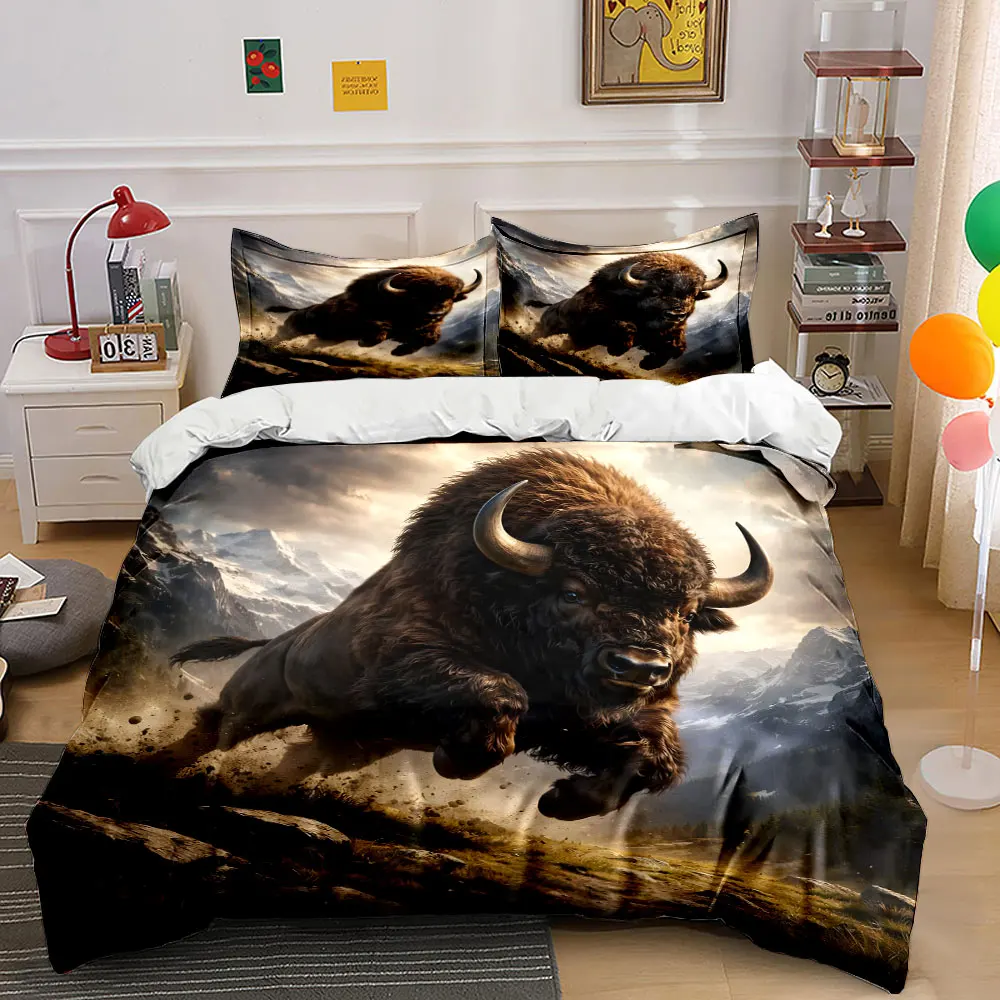 Realistic Wildlife Theme Duvet Cover Print Bedding Set 1 Duvet Cover 2 Pillowcases for Adult and Children Luxury Gift Full Size