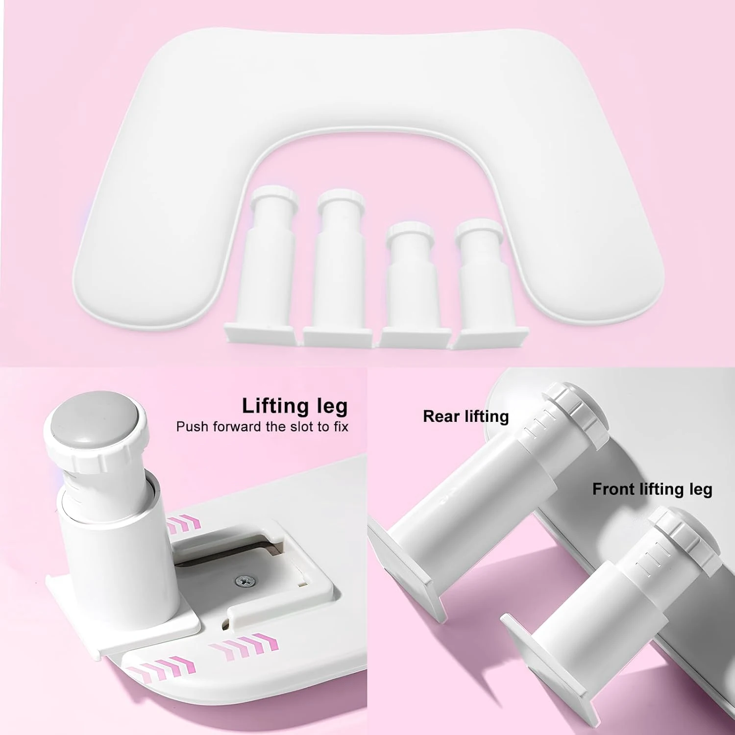 Professional Nail Tech Arm Rest with Elbow Pillow Set Height Adjustable Microfiber PU Leather Manicure Cushion for Salon Home