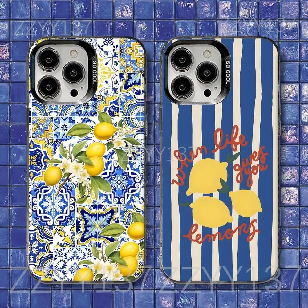 

Mediterranean Lemon Fresh Friut Phone Case For iPhone 16,15,14,13,12,11,8,7,Pro,Max,Plus,Mini,XS,SE Shockproof Matte Cover