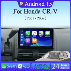 For Honda CR-V CRV 2 2001 - 2006 2K8+256GB Carplay GPS 4G WIFI Android 15 Auto Car Radio Multimedia Video Player 2Din 2 Din DVD
