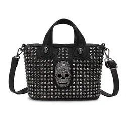 2022 Hot Sale Fashion Funny Skull Handbag Personality Cool Skull Rivet One Shoulder Crossbody Bag Hobo Tote Bag