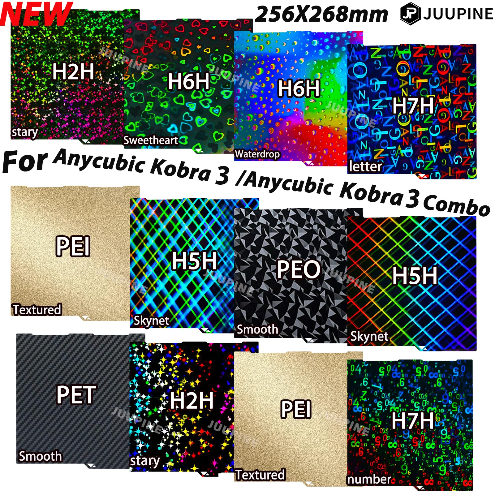 For Anycubic kobra 3 Combo Build Plate 256x268 Spring Steel Sheet PEO PET PEY Sheet Anycubic kobra 3 build plate 3d Printer Part