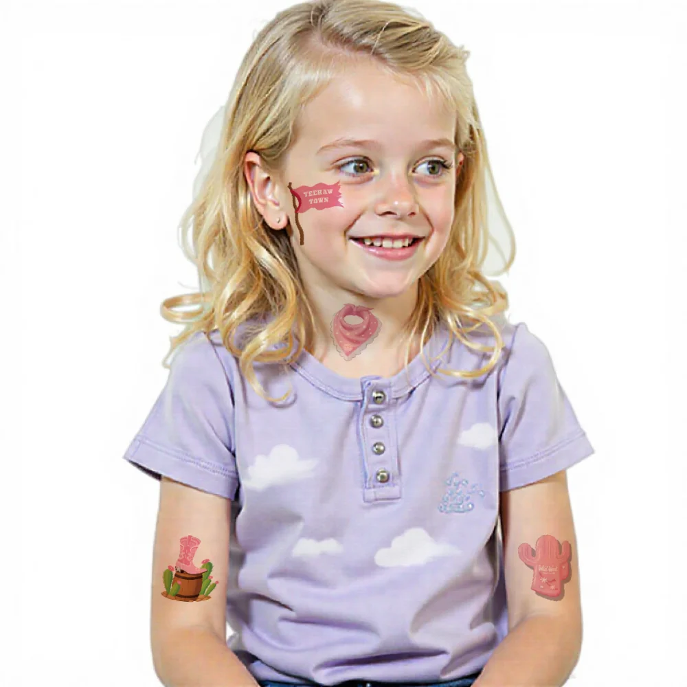 63pcs Temporary Tattoo Cowboy Stickers Waterproof Long-lasting Body Stickers Western Stickers For Men Children Arms