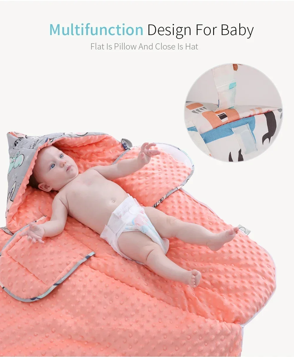 INSULAR Sacchi a pelo caldi per bambini Sacco a pelo invernale per neonati in fagioli addensati Trapunte per tenere il neonato Anti-spaventa Reflex Multi-funzione