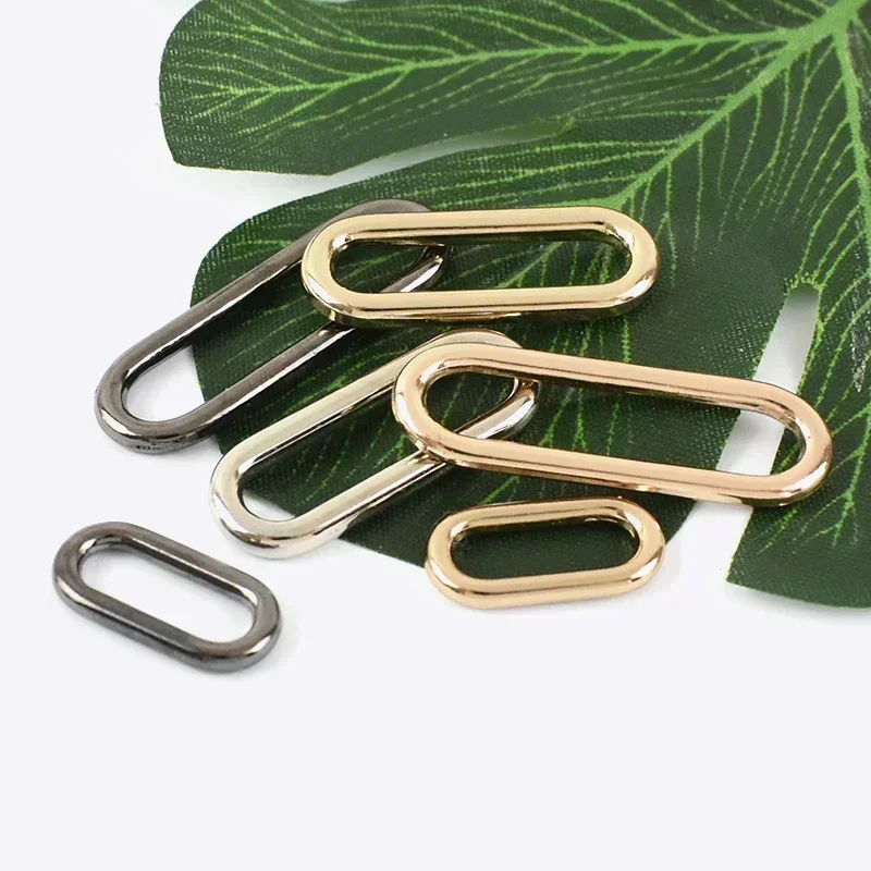 10Pcs Meetee 15mm-60mm O Ring Seamless Oval Metal Buckles for Shoes Handbag Egg Button Hardware Luggage Accessories