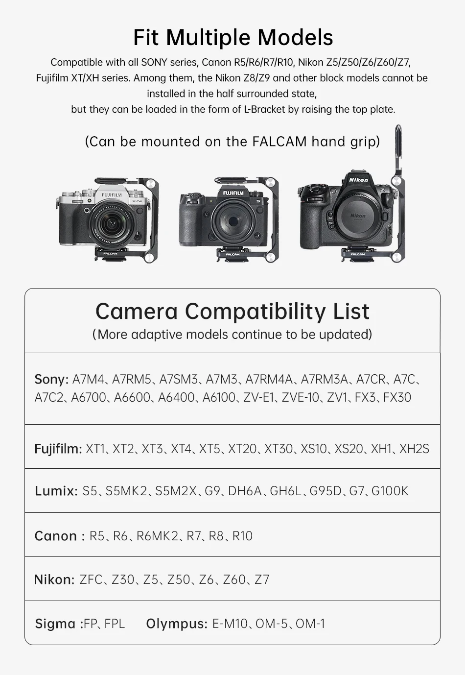 Ulanzi f22 & f38 & f50 Schnellverschluss-Halbkäfig-Kit für starke Expansion für Sony Fujifilm Lumix Canon Nikon Sigma Olympus – Detail 12
