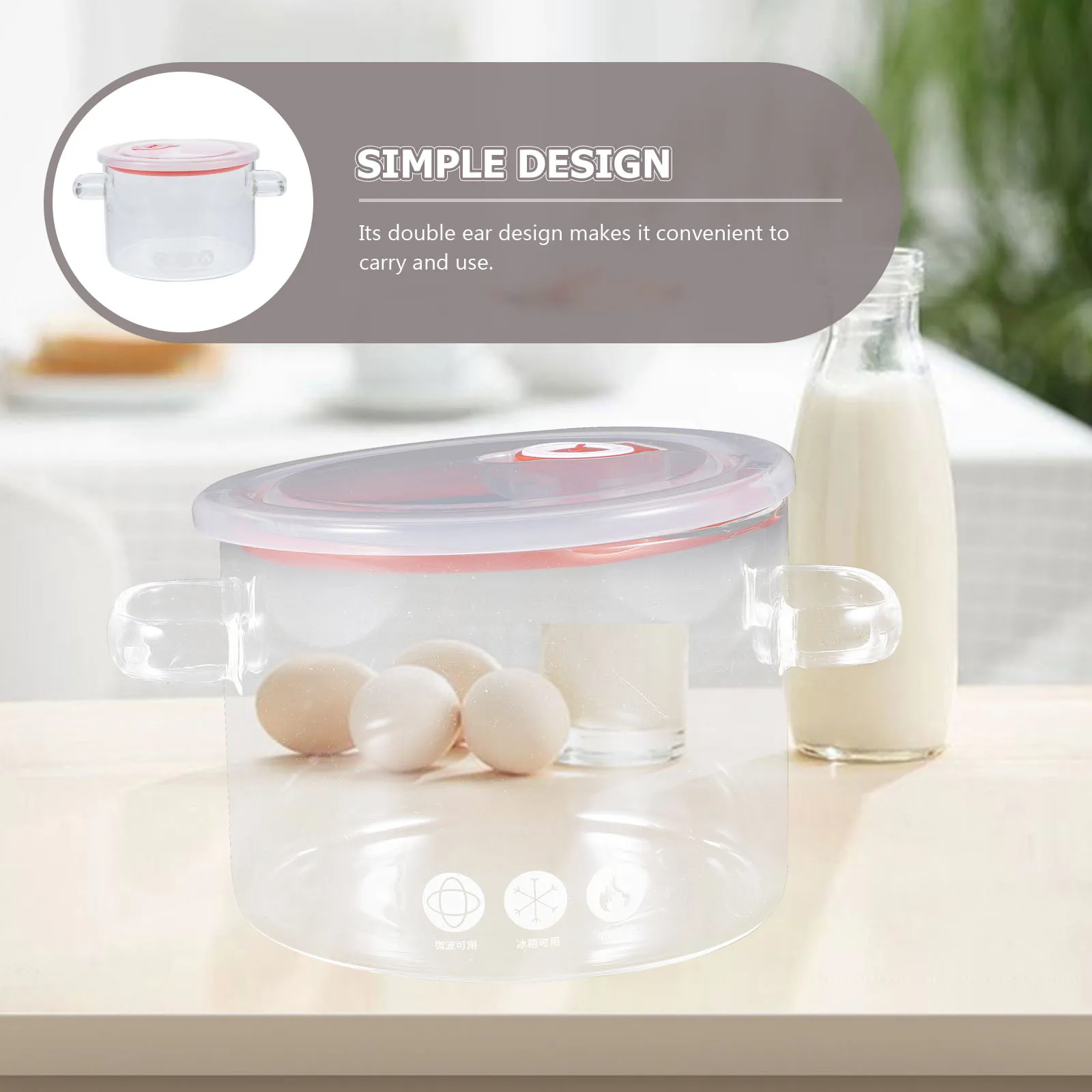

High Borosilicate Glass Soup Pot Double Handle Heat Resistant Clear Cooking Pot Large Capacity Stew Noodle Cooker Kitchen