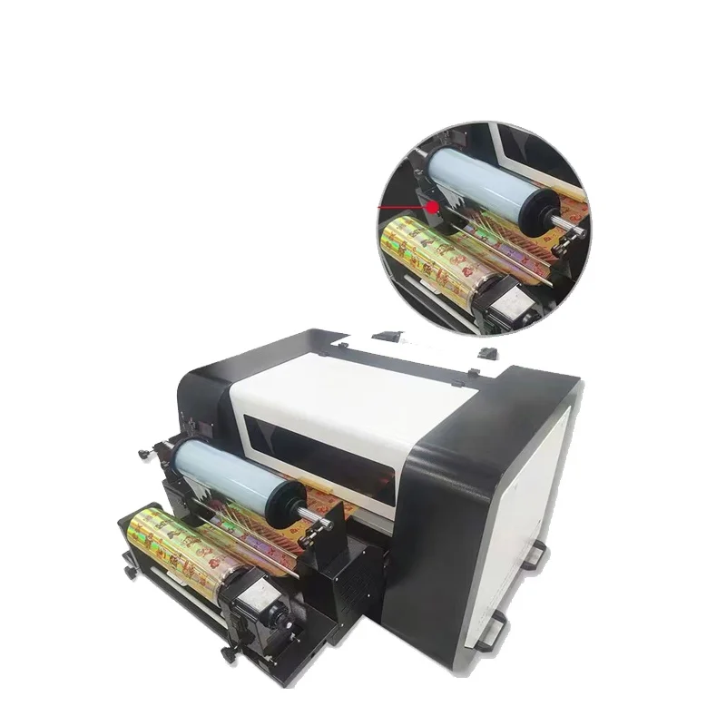 Roll to Roll UV DTF Printer Film Transfer Printing Bottle Mugs Sticker UV Printer with 2pcs Head